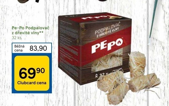 Podpalovač z dřevité vlny Pe-po
