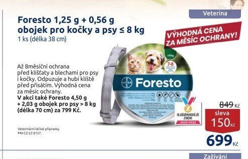 Foresto 1,25 g + 0,56 g obojek pro kočky a psy