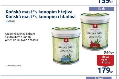 Koňská mast s konopím hřejivá / chladivá