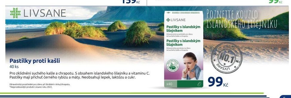 LIVSANE Pastilky s islandským lišejníkem