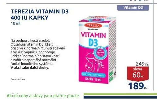 TEREZIA VITAMIN D3 400 IU KAPKY