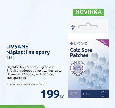 LIVSANE Náplasti na opary 15 ks