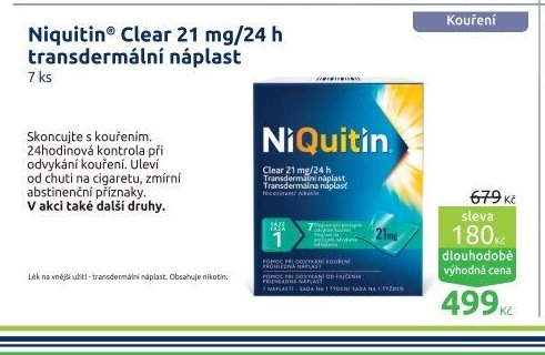 Niquitin® Clear 21 mg/24 h transdermální náplast 7 ks