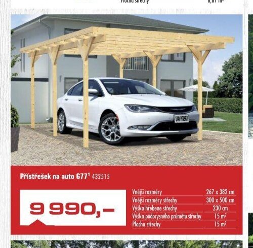 Přístřešek na auto G77 - UNI HOBBY akcniletaky.com
