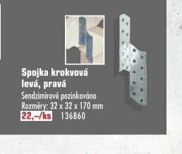 Spojka krokvová levá, pravá