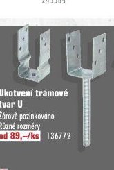 Ukotvení trámové tvar U
