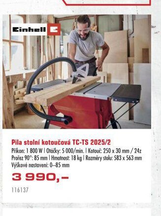 Pila stolní kotoučová TC-TS 2025/2 - UNI HOBBY akcniletaky.com