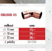 Oblouk 45 - UNI HOBBY akcniletaky.com