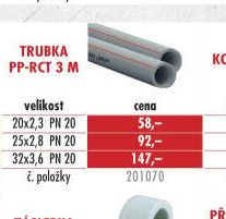 Trubka PP-RCT 3 m - UNI HOBBY akcniletaky.com