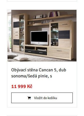 Obývací stěna Cancan 5, dub sonoma/šedá pinie, s - ASKO akcniletaky.com