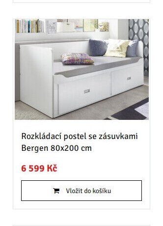 Rozkládací postel se zásuvkami Bergen 80x200 cm - ASKO akcniletaky.com