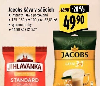 Instantní kávy porcované Jacobs