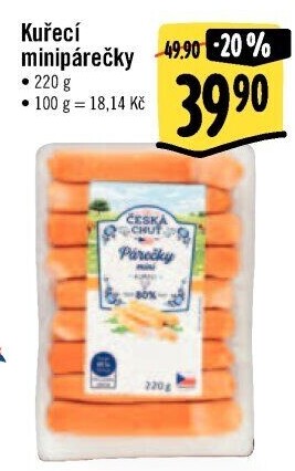 Párečky kuřecí mini Česká chuť