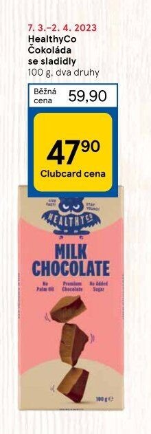 HealthyCo Čokoláda se sladidly