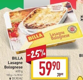 Lasagne mražené Billa