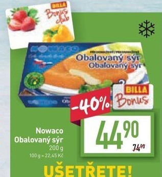 Sýr obalovaný mražený Nowaco