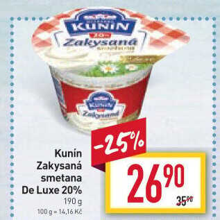 Zakysaná smetana de luxe Kunín 20%