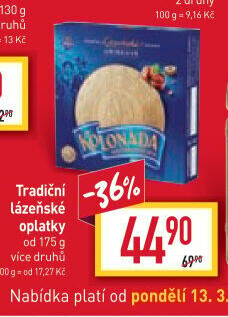 Lázeňské oplatky Kolonáda Opavia