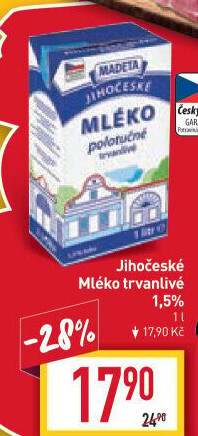 Mléko trvanlivé Jihočeské Madeta - 1,5% polotučné