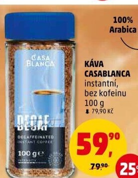 Instantní káva bez kofeinu Casablanca
