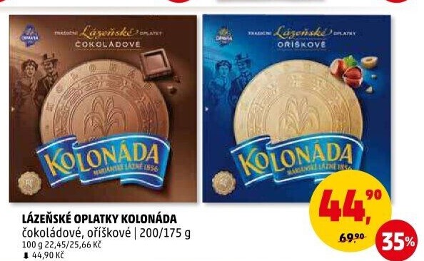 Lázeňské oplatky Kolonáda Opavia