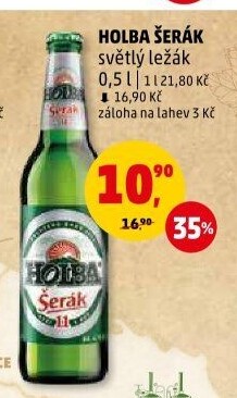 Pivo světlý ležák 11° Šerák Holba