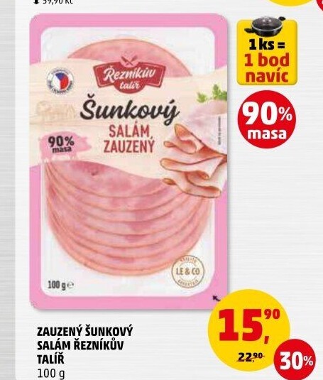 Salám šunkový zauzený Řezníkův talíř