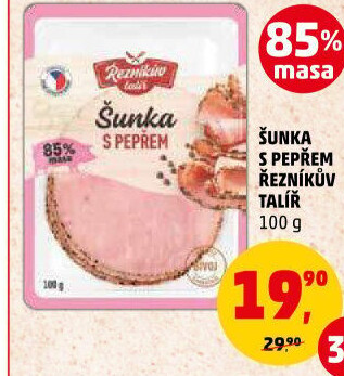 Šunka s pepřovým dekorem Řezníkův talíř