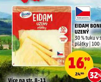 Sýr Eidam uzený 30% Boni