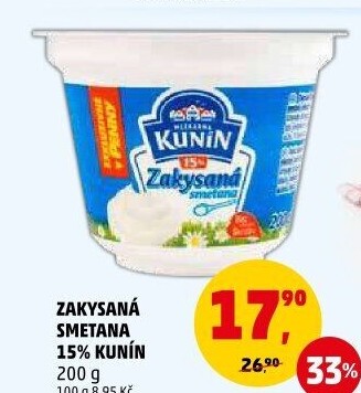 Zakysaná smetana Kunín 15%