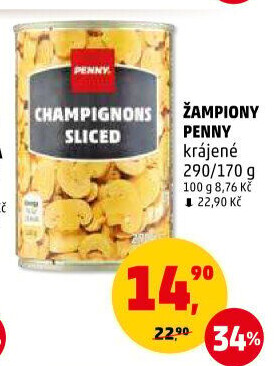 Žampiony sterilované Penny