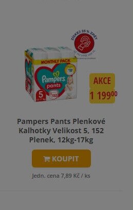 Pampers Pants Plenkové Kalhotky Velikost 5