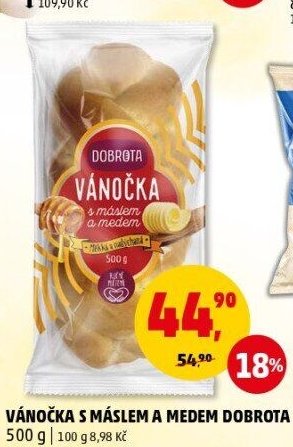 Vánočka s máslem a medem Dobrota