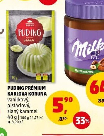 Puding prémium Karlova Koruna
