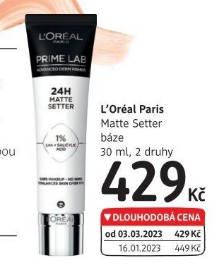 Báze pod make up Prime Lab 24H Matte Setter L'
