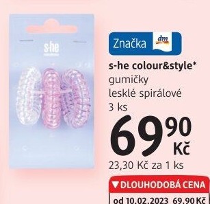 Gumičky do vlasů s-he color &amp
