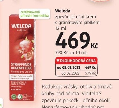 Krém pleťový oční s granátovým jablkem Weleda