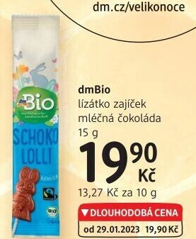 Lízátko čokoládové dm Bio