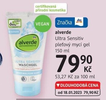 Pleťový mycí gel veganský Alverde