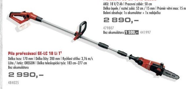Pila prořezávací GE-LC 18 Li T - UNI HOBBY akcniletaky.com