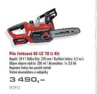 Pila řetězová GE-LC 18 Li Kit - UNI HOBBY akcniletaky.com