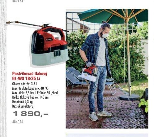 Postřikovač tlakový GE-WS 18/35 Li - UNI HOBBY akcniletaky.com
