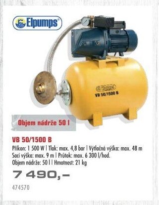 Elpumps VB 50/1500 B - UNI HOBBY akcniletaky.com
