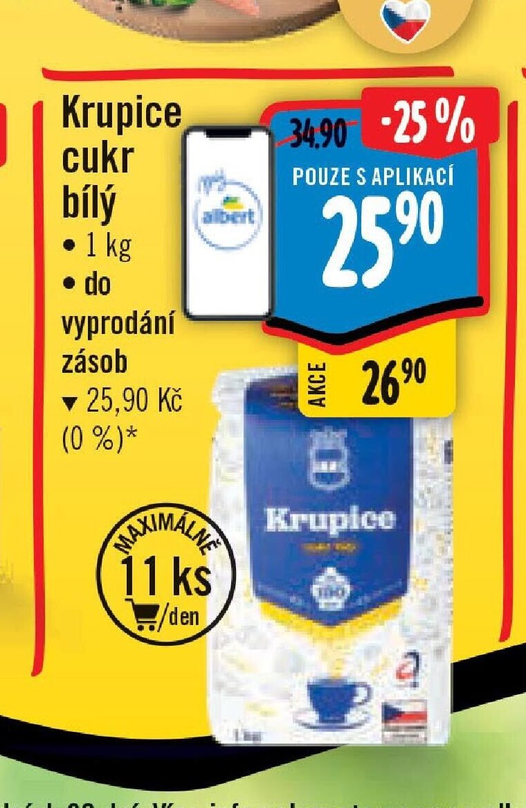 Krupice cukr bílý