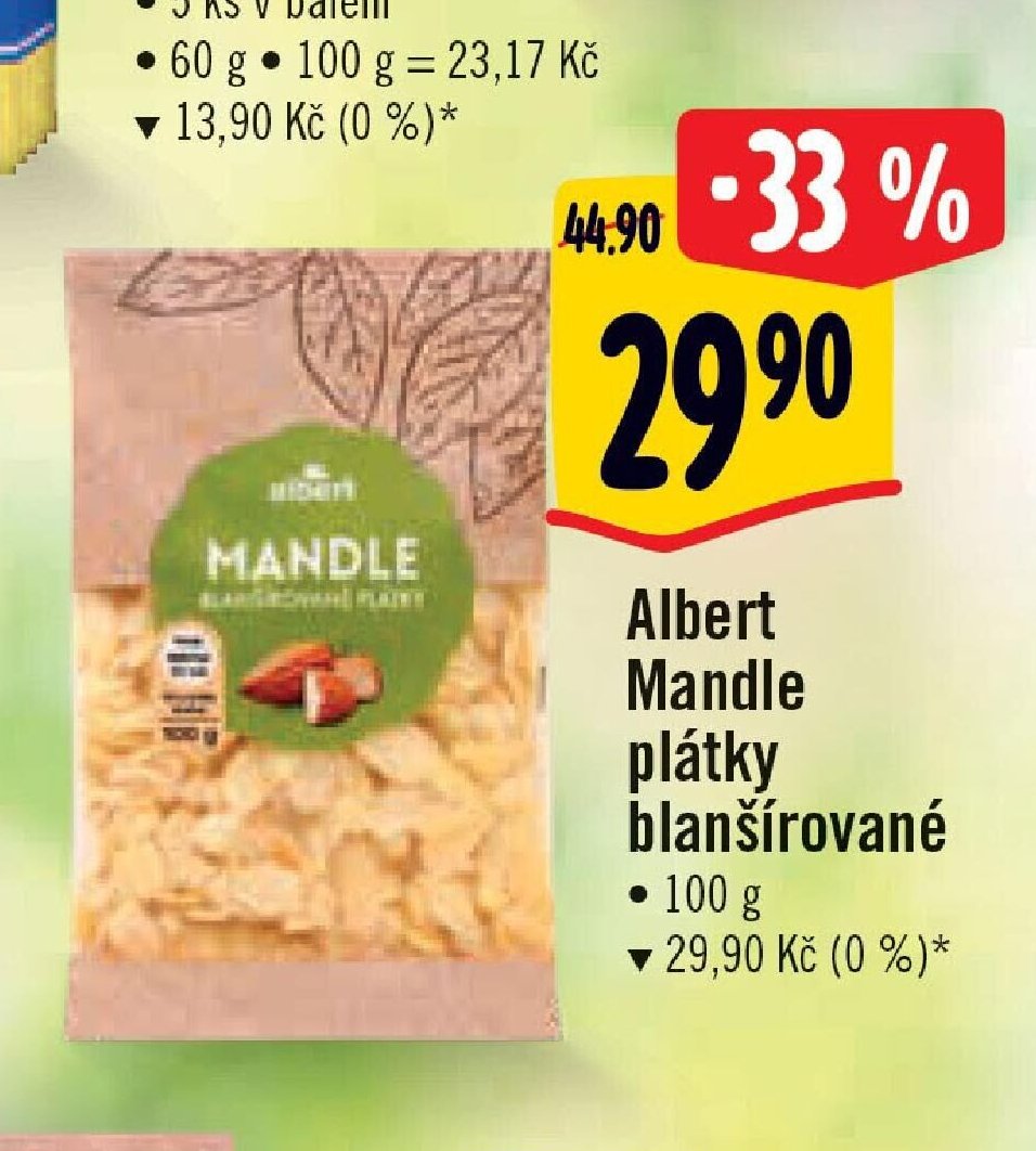 Albert Mandle plátky blanšírované