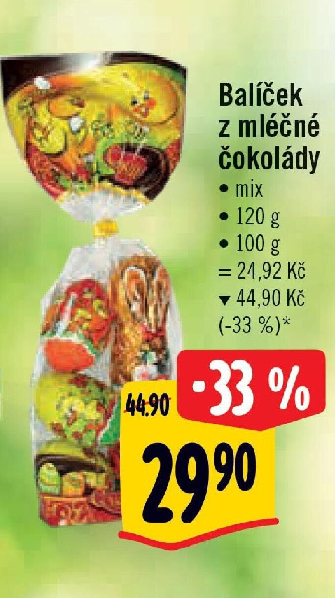 Balíček z mléčné čokolády