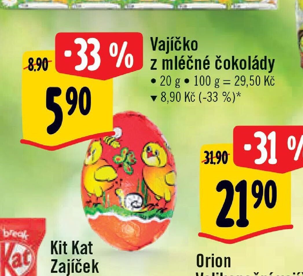 Vajíčko z mléčné čokolády