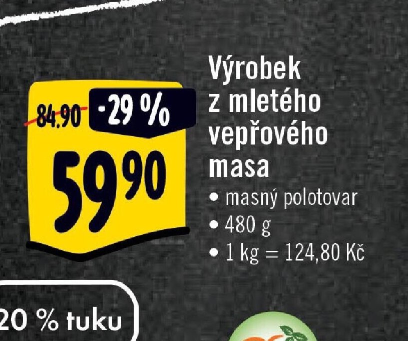 Výrobek z mletého vepřového masa