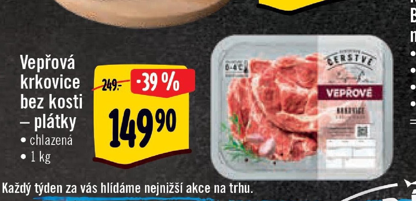 Vepřová krkovice bez kosti – plátky