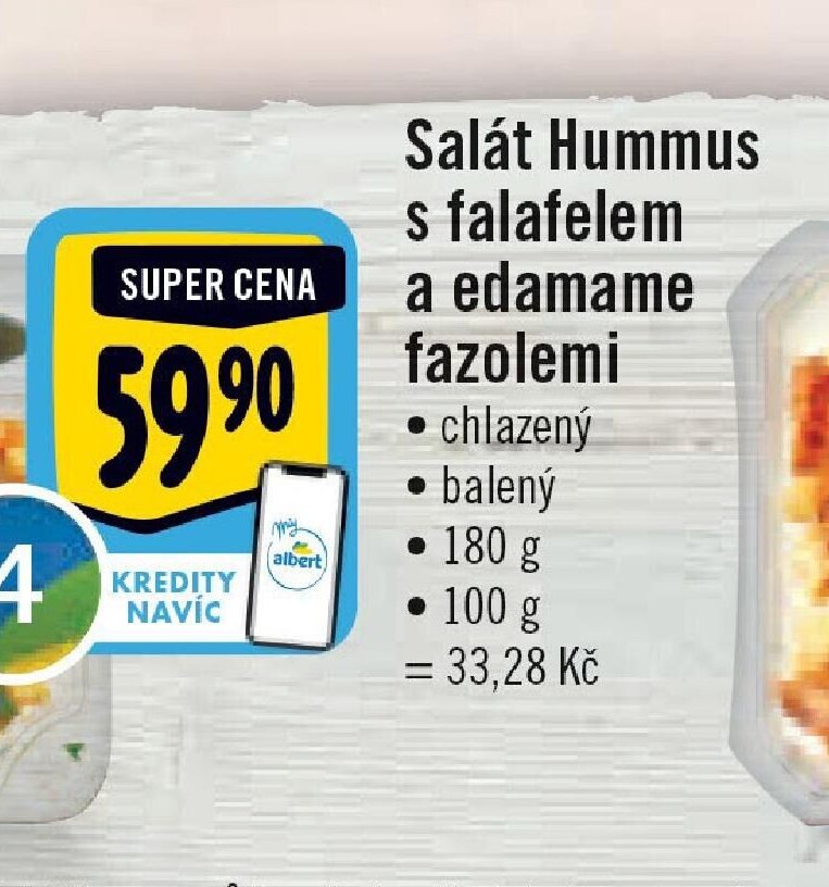 Salát Hummus s falafelem a edamame fazolemi